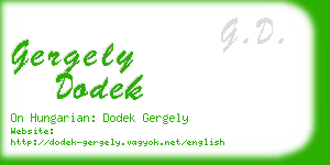 gergely dodek business card